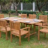 OUTFLEXX Garten-Essgruppe, natur, Akazie, Ausziehtisch 150/200 x 90 cm, 8 Armlehnensessel, FSC®-zertifiziertes Produkt