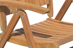 OUTFLEXX Garten-Essgruppe, natur, Akazie, Tisch 160 x 90 cm, 4 Klappsessel, FSC®-zertifiziertes Produkt