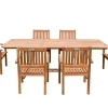 OUTFLEXX Garten-Essgruppe, natur, Akazie, Ausziehtisch 150/200 x 90 cm, 6 Armlehnensessel, FSC®-zertifiziertes Produkt