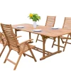 OUTFLEXX Garten-Essgruppe, natur, Akazie, Ausziehtisch 150/200 x 90 cm, 4 Klappstühle, klappbar, FSC®-zertifiziertes Produkt