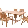 OUTFLEXX Garten-Essgruppe, natur, Akazie, Ausziehtisch 150/200 x 90 cm, 2 Klappstühle, 4 Armlehnensessel, 5-fach verstellbar, FSC®-zertifiziertes Produkt