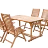 OUTFLEXX Garten-Essgruppe, natur, Akazie, Ausziehtisch 180/240 x 100 cm, 4 Klappstühle, klappbar, FSC®-zertifiziertes Produkt