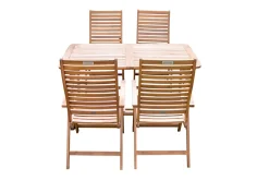 OUTFLEXX Garten-Essgruppe, natur, Akazie, Ausziehtisch 180/240 x 100 cm, 4 Klappstühle, klappbar, FSC®-zertifiziertes Produkt