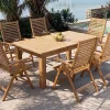 OUTFLEXX Garten-Essgruppe, natur, Akazie, Ausziehtisch 180/220/260 x 100 cm, 6 Klappstühle, FSC®-zertifiziertes Produkt