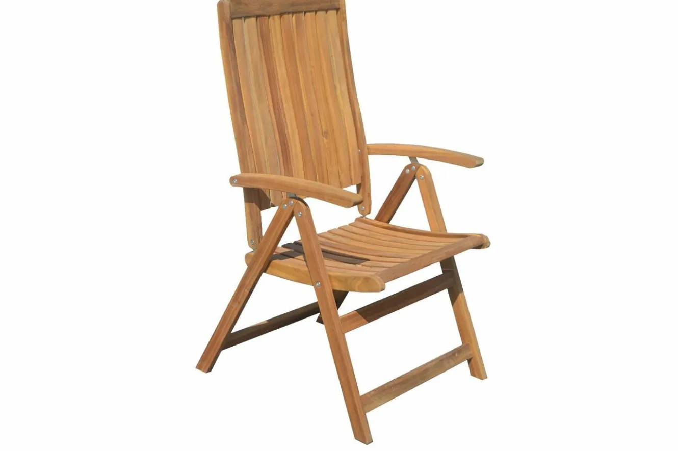 OUTFLEXX Garten-Essgruppe, natur, Akazie, Ausziehtisch 150/200 x 90 cm, 6 Klappstühle, FSC®-zertifiziertes Produkt