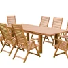 OUTFLEXX Garten-Essgruppe, natur, Akazie, Ausziehtisch 180/220/260 x 100 cm, 8 Klappstühle, FSC®-zertifiziertes Produkt