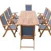 OUTFLEXX Garten-Essgruppe, natur/grau, Akazie/Textilene, Ausziehtisch 180/240 x 100 cm, 8 Klappstühle 5-fach, FSC®-zertifiziertes Produkt