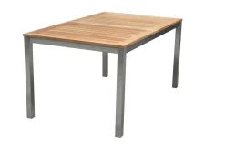 OUTFLEXX Garten-Essgruppe, natur/anthrazit, Edelstahl/Textilene/Teak, Ausziehtisch 150/200x90cm, 8 Diningsessel