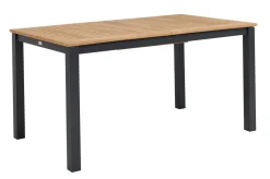 OUTFLEXX Garten-Essgruppe, OUTFLEXX® anthrazit matt, Alu / Teak / Textil, Ausziehtisch 150/210 x 90 cm, 6 Klappstühle