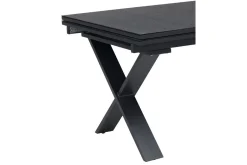 OUTFLEXX Garten-Essgruppe, OUTFLEXX® anthrazit matt, Alu / Spraystone / Textil, Tisch 180/280x100cm, 8 Klappstühle