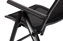 OUTFLEXX Garten-Essgruppe, OUTFLEXX® anthrazit matt, Alu / Spraystone / Textil, Tisch 180/280x100cm, 8 Klappstühle
