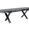 OUTFLEXX Garten-Essgruppe, OUTFLEXX® anthrazit matt, Alu / Spraystone / Teak, Tisch 180/280x100cm, 8 Stapelsessel