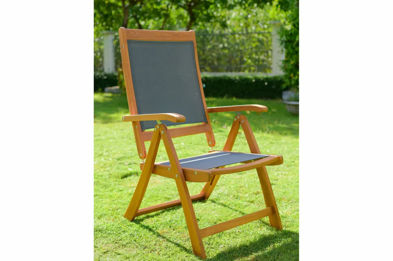 OUTFLEXX Garten-Essgruppe, 4 Personen, ausziehbar, 180-240cm, Akazie/Textilene, FSC®-zertifiziert