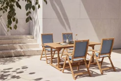 OUTFLEXX Garten-Essgruppe, 4 Personen, ausziehbar, 180-240cm, Akazie/Textilene, FSC®-zertifiziert