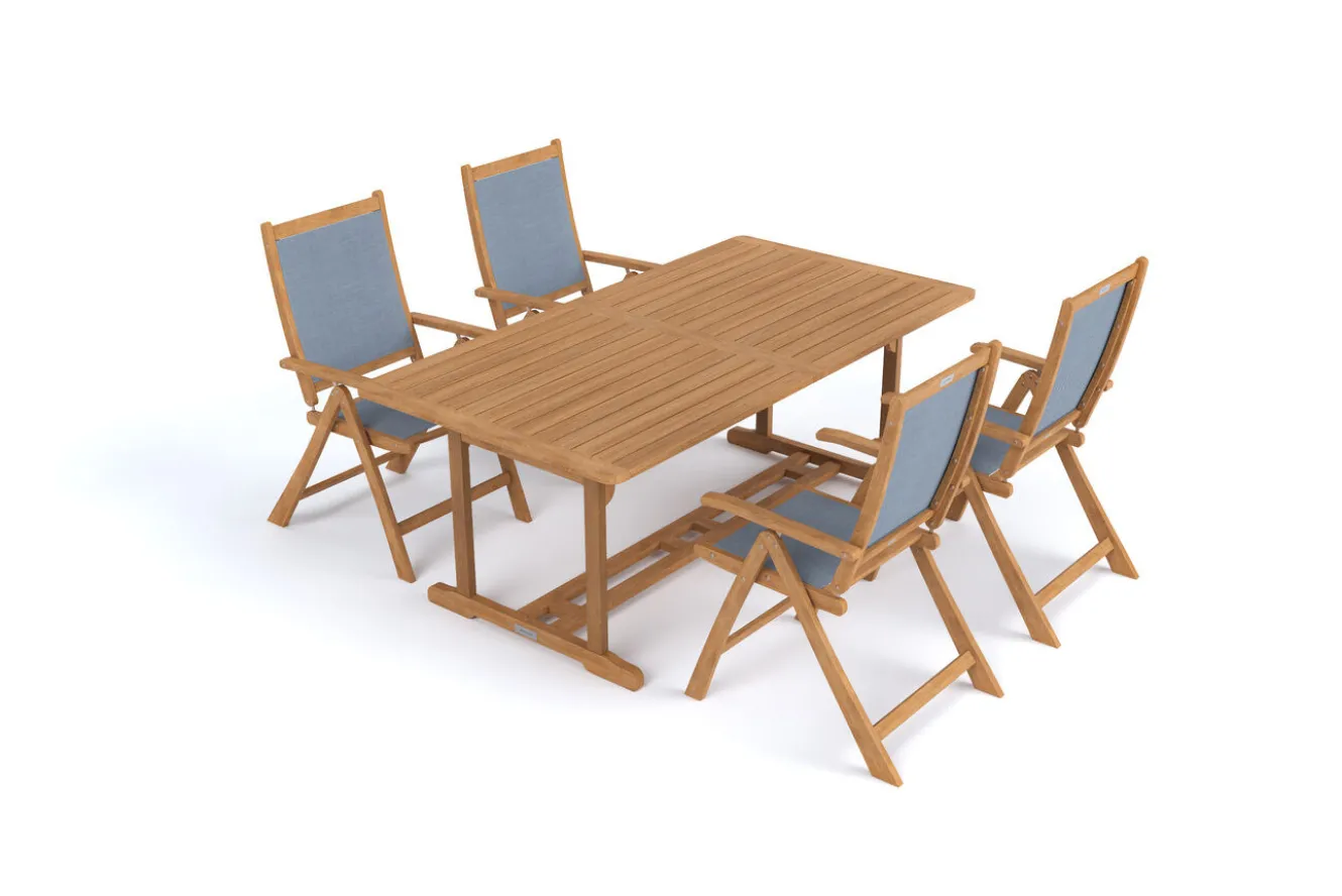 OUTFLEXX Garten-Essgruppe, 4 Personen, ausziehbar, 180-240cm, Akazie/Textilene, FSC®-zertifiziert