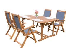 OUTFLEXX Garten-Essgruppe, 4 Personen, ausziehbar, 180-240cm, Akazie/Textilene, FSC®-zertifiziert