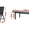 OUTFLEXX Garten-Essgruppe, 6 Personen, ausziehbarer Tisch 180–240 cm, Aluminium/Textilene