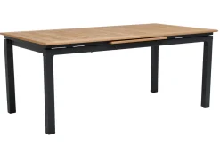 OUTFLEXX Garten-Essgruppe, 8 Personen, ausziehbarer Tisch 180–240 cm, Aluminium/Teakholz FSC®-zertifiziert