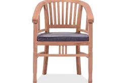 OUTFLEXX Garten-Essgruppe, 6 Personen, ausziehbarer Tisch 160–210 cm, Teakholz, inkl. Polster