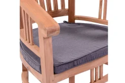 OUTFLEXX Garten-Essgruppe, 6 Personen, ausziehbarer Tisch 160–210 cm, Teakholz, inkl. Polster