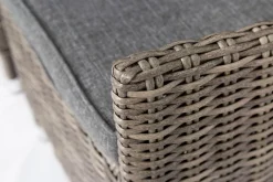 OUTFLEXX Garten-Essgruppe, Polyrattan/recyceltes Teak, Tisch 160 x 90 cm, 4 Hochlehner- Diningsessel, inkl. Polster, FSC®-zertifiziertes Produkt