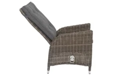 OUTFLEXX Garten-Essgruppe, Polyrattan/Teakholz, Tisch 200 x 100 cm, 6 Hochlehner- Diningsessel, inkl. Polster
