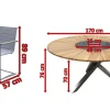 OUTFLEXX Garten-Essgruppe, silber, Edelstahl/Teak, Ø 170 cm, 6 Freischwinger, inkl. drehbarer Granitplatte + Eiskühler, FSC®-zertifiziertes Produkt