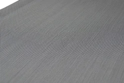 OUTFLEXX Garten-Essgruppe, silber, Edelstahl/Teak, Esstisch 200 x 90 cm, 6 Stapelstühle gepolstert