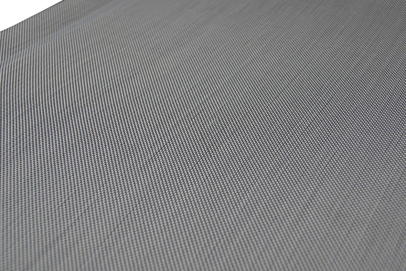 OUTFLEXX Garten-Essgruppe, silber, Edelstahl/Teak, Esstisch 200 x 90 cm, 6 Stapelstühle gepolstert