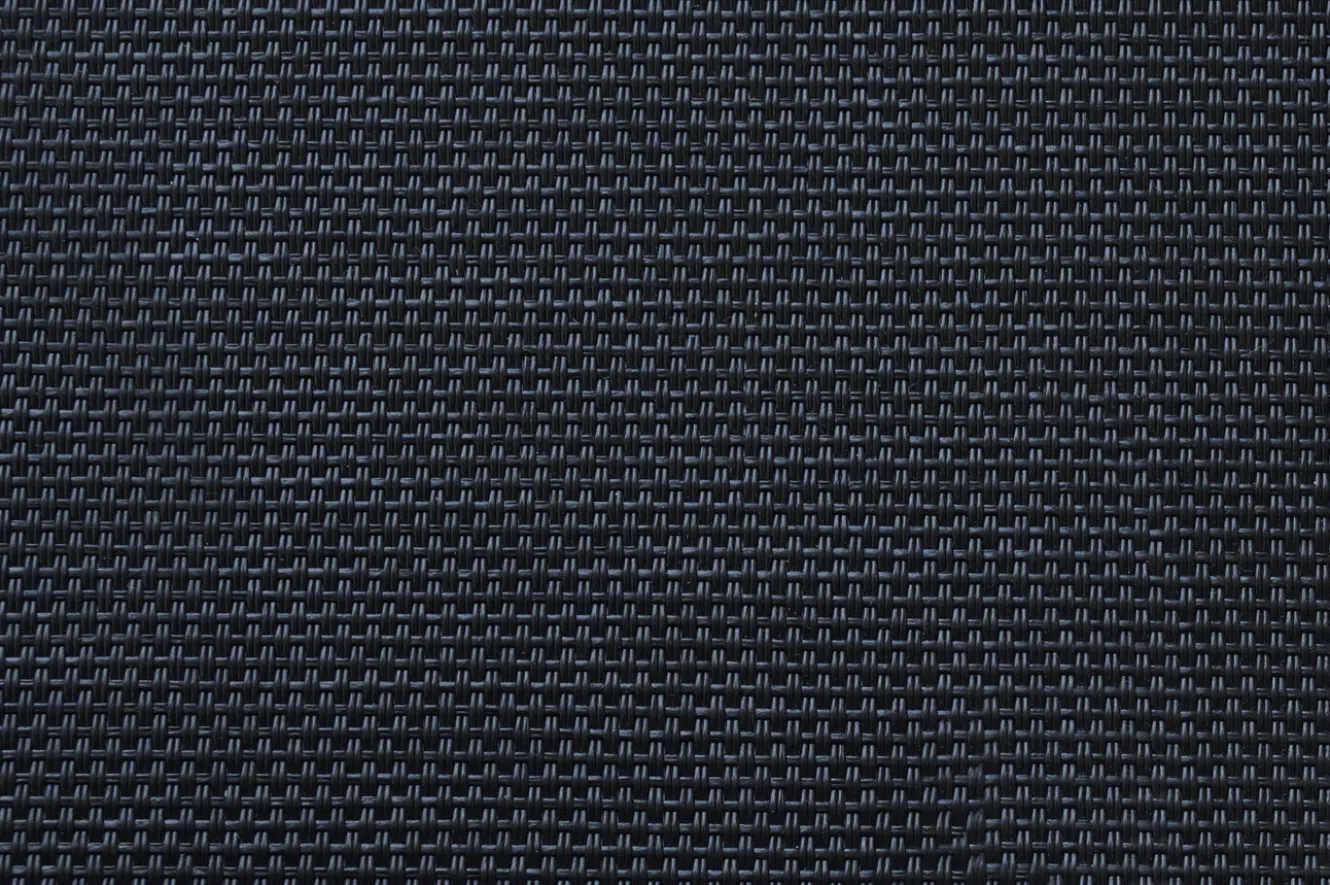 OUTFLEXX Garten-Essgruppe, silber/schwarz, Edelstahl/Glaskeramik/Textilene/Teakholz, Tisch Ø150cm, 5 Klappstühle, verstellbar
