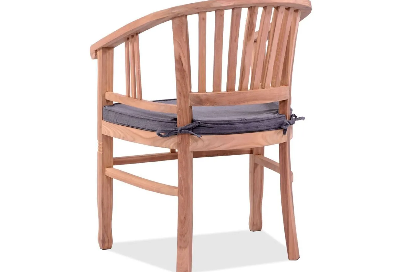 OUTFLEXX Garten-Essgruppe, Teakholz, Ausziehtisch 195/295 x 90 cm, 10 Armlehnensessel, inkl. Polster