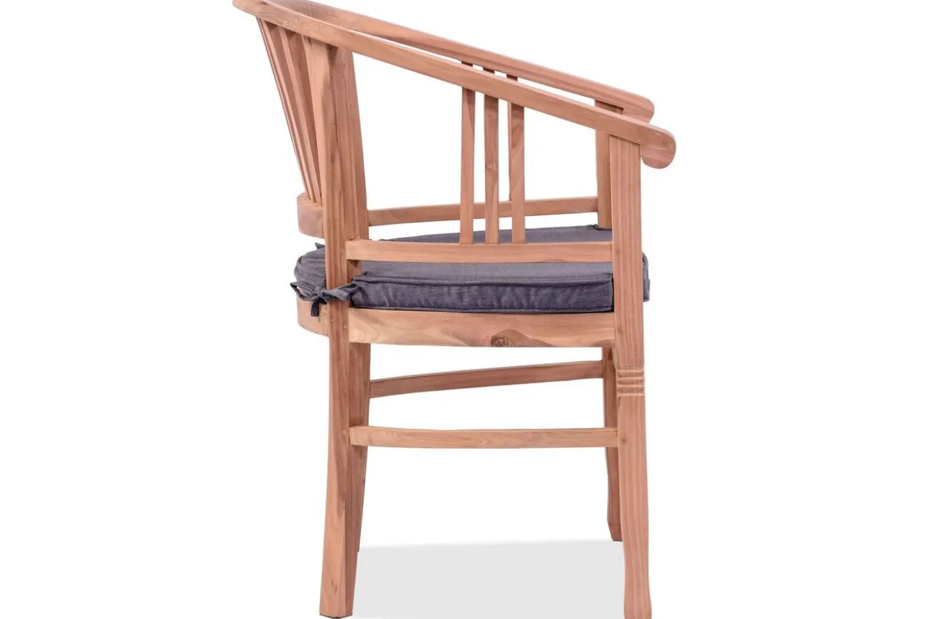 OUTFLEXX Garten-Essgruppe, Teakholz, Ausziehtisch 195/295 x 90 cm, 10 Armlehnensessel, inkl. Polster