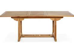 OUTFLEXX Garten-Essgruppe, Teakholz, Ausziehtisch 160/210x90cm, 8 Armlehnensessel, inkl. Polster