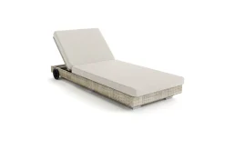 OUTFLEXX Gartenliege, desert-beige, Polyrattan/Alu, 200 x 70 cm, kissen inklusive, abnehmbare Bezüge
