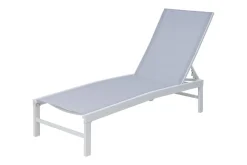 OUTFLEXX Gartenliegen-Set, creme/weiß, Aluminium, 190 x 60 cm, horizontal verstellbar, pulverbeschichtet