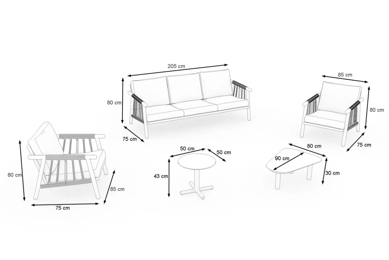 OUTFLEXX Gartenlounge, Aluminium, robust, pflegeleicht, korrosionsbeständig, witterungsbeständig, inklusive Kissen
