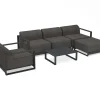 OUTFLEXX Gartenlounge, anthrazit, Aluminium/Polyester, für 5 Personen, mit Kissen Inklusive, stapelbar, UV-beständig