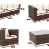 OUTFLEXX Gartenlounge, braun marmoriert, Polyrattan, 9 Pers, wasserfeste Kissenbox