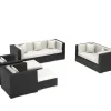 OUTFLEXX Gartenlounge, creme/weiß, schwarz, Polyrattan, für 9 Personen, wasserfeste Kissenbox