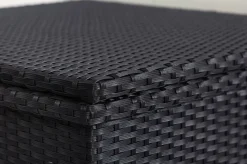 OUTFLEXX Gartenlounge, creme/weiß, schwarz, Polyrattan, 5 Personen, wasserfeste Kissenbox, inkl. Loungetisch