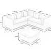 OUTFLEXX Gartenlounge für 5 Personen, 4-teilig, desert-beige, Polyrattan, modular verstellbar, mit Kissenboxfunktion