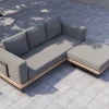 OUTFLEXX Gartenlounge für 3–4 Personen, Alu/Olefin/Akazie, gepolstert in grau, FSC®-zertifiziertes Produkt