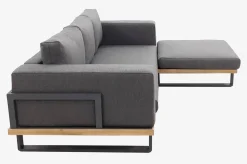 OUTFLEXX Gartenlounge für 3–4 Personen, Alu/Olefin/Akazie, gepolstert in grau, FSC®-zertifiziertes Produkt