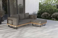 OUTFLEXX Gartenlounge für 3–4 Personen, Alu/Olefin/Akazie, gepolstert in grau, FSC®-zertifiziertes Produkt