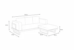 OUTFLEXX Gartenlounge für 3–4 Personen, Alu/Olefin/Akazie, gepolstert in grau, FSC®-zertifiziertes Produkt