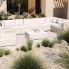 OUTFLEXX Gartenlounge für 8 Personen, desert-beige, Alu/Polyrattan, modular verstellbar, mit Kissenboxfunktion