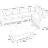 OUTFLEXX Gartenlounge für 6 Personen, desert-beige, Alu/Polyrattan, modular verstellbar, mit Kissenboxfunktion