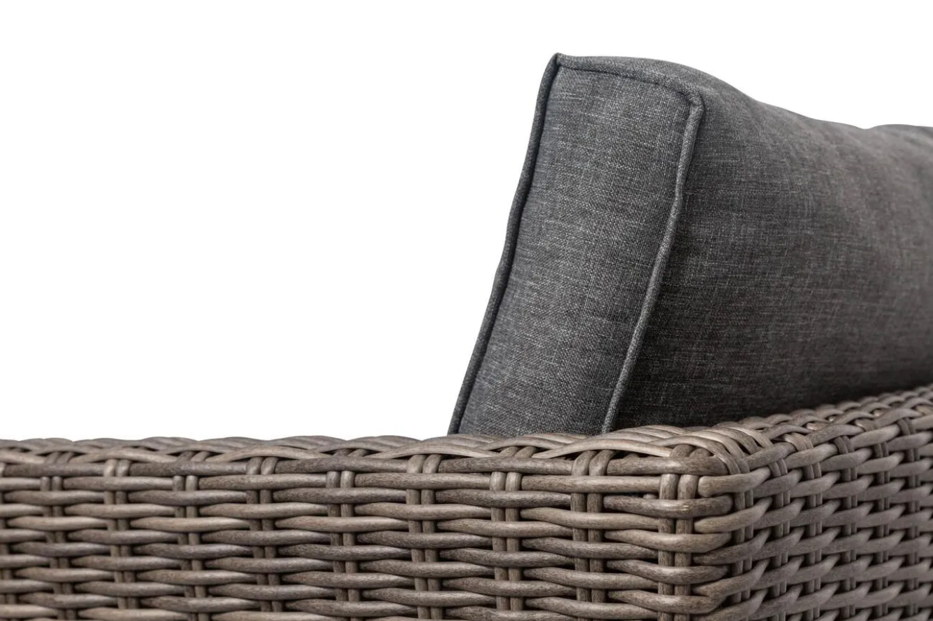 OUTFLEXX Gartenlounge, grau, Polyrattan, 6 Personen, verstellbare Sitzflächen, wasserfeste Kissenbox