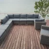 OUTFLEXX Gartenlounge, grau, Polyrattan, 10 Personen, mit Sessel, verstellbare Sitzflächen, wasserfeste Kissenbox