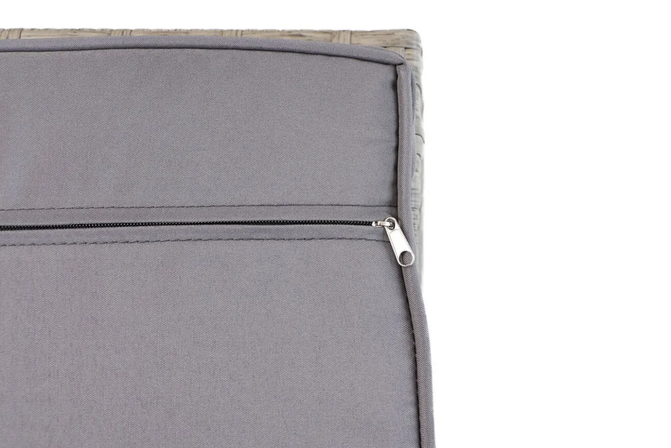 OUTFLEXX Gartenlounge, hellgrau meliert/grau, Polyrattan/Polyester, Tisch 145x79cm, 4 tlg., 7 Pers, inkl. Polster
